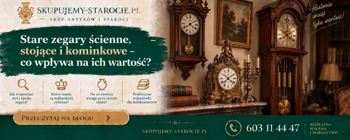 Stare zegary ścienne stojące i kominkowe – co wpływa na ich wartość